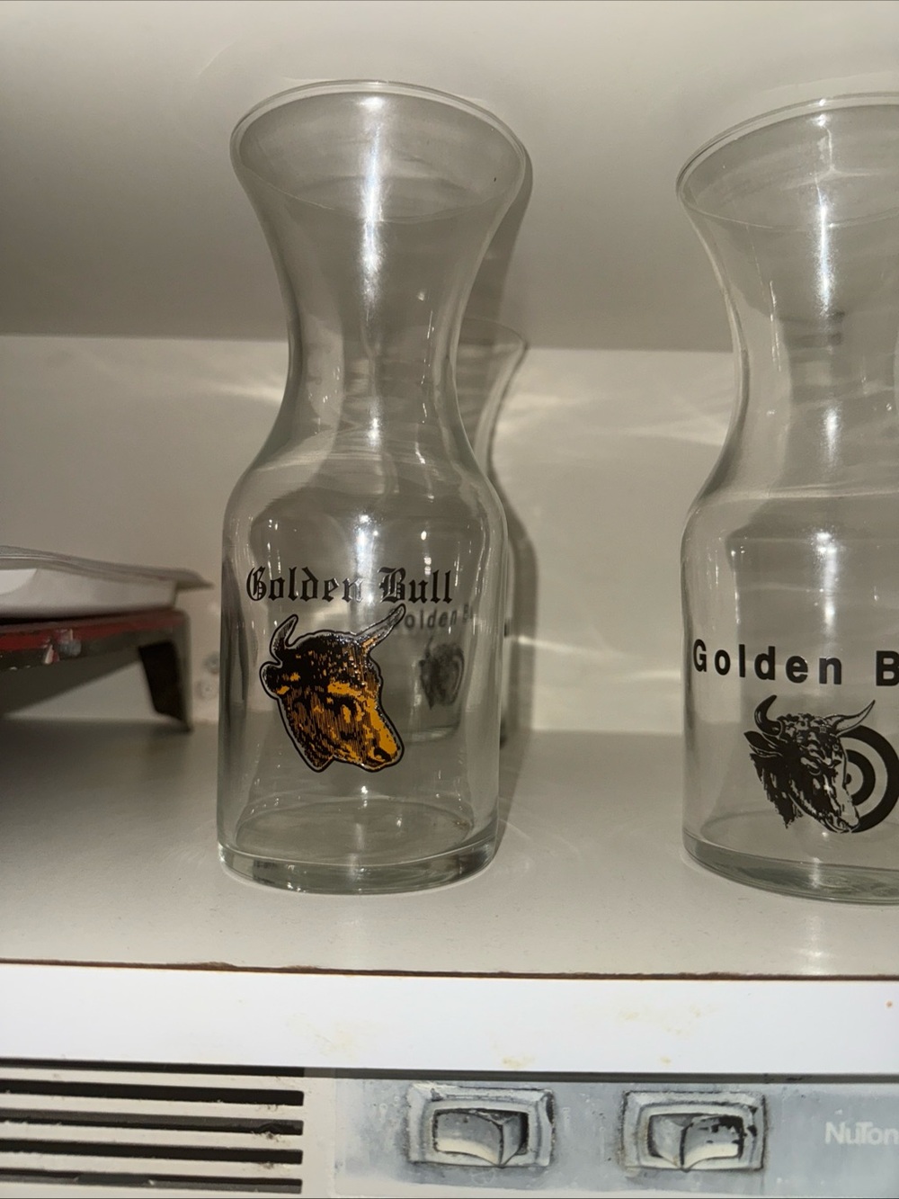 Glass Vase — Clear with Gold and Black Accent